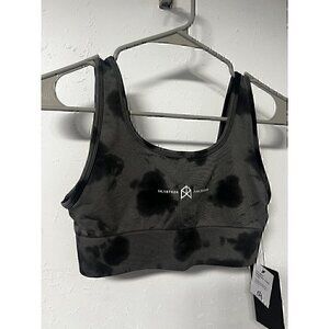 RAWGEAR PULL OVER SPORTBRA, TIE DYE BLACK AND GREY, SMALL